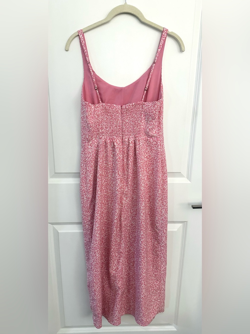 Abercrombie & Fitch Pink Floral Slit Midi Dress Small - Picture 5 of 7